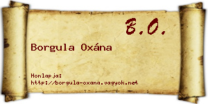 Borgula Oxána névjegykártya