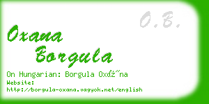 oxana borgula business card